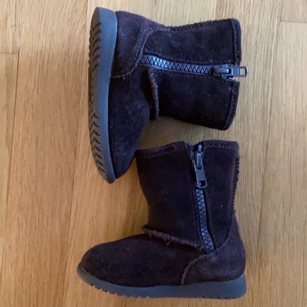 Circo Brown Genuine Suede Zippered Toddler Boots